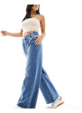 Noisy May Petite - Jeans con fondo ampio blu medio