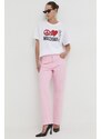 Moschino Jeans t-shirt in cotone donna colore bianco
