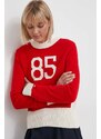 Tommy Hilfiger maglione in misto lana donna colore rosso