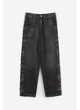 BLUEMARBLE Jeans STUDDED BAGGY DENIM in cotone nero
