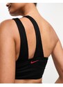 Nike Swimming - Icon Sneakerkini - Top bikini nero e rosso asimmetrico