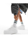 London Rebel Wide Fit - Sneakers flatform a pannelli bianche a pianta larga-Bianco