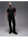 Topman - T-shirt oversize in rete nera con stampa a pois-Nero