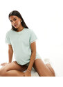 ASOS Maternity ASOS DESIGN Maternity - Mix & Match - T-shirt del pigiama verde in tessuto a nido d'ape e pizzo