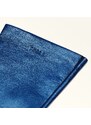 Furla 1927 Guanti Blu Cobalto Blu Pelle Nappata Stampata Con Finiture Metallizzate Donna