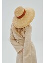LE SH KA headwear cappello Straw Veil colore beige