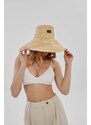 LE SH KA headwear cappello Large Bucket Hat colore beige