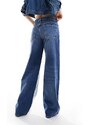 Pull&Bear - Jeans blu con fondo ampio e strass