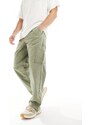 Selected Homme - Pantaloni stile cargo verdi vestibilità ampia-Verde