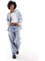 Noisy May - Giacca di jeans oversize blu lavaggio chiaro