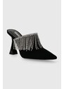 Karl Lagerfeld ciabatte slide in camoscio DEBUT II donna colore nero KL32004