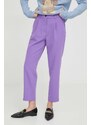 Sisley pantaloni donna colore violetto