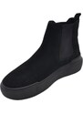 Malu Shoes Beatles uomo stivaletto con elastico in camoscio nero gomma tono su tono sportiva casual made in italy handmade