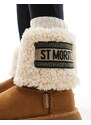 Steve Madden - St.Moritz - Stivaletti alla caviglia con polsino soffice color castagna-Marrone
