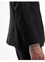 Topman - Giacca da abito slim nera in misto lana-Nero