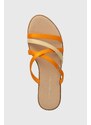 Tommy Hilfiger ciabatte slide TH STRAP FLAT SATIN SANDAL donna colore arancione FW0FW08041