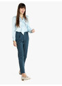 Jmzy Orignal Design Pantaloni Donna a Vita Alta Gamba Dritta Casual Blu Taglia L