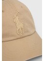 Polo Ralph Lauren berretto da baseball in cotone colore beige con applicazione
