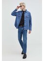 HUGO camicia di jeans uomo colore blu