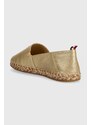 Tommy Hilfiger espadrillas in pelle TH GOLD FLAT ESPADRILLE colore oro FW0FW07694