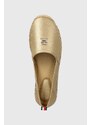 Tommy Hilfiger espadrillas in pelle TH GOLD FLAT ESPADRILLE colore oro FW0FW07694