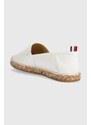 Tommy Hilfiger espadrillas in pelle TH LEATHER FLAT ESPADRILLE colore bianco FW0FW07720