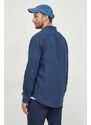 Paul&Shark camicia di lino colore blu navy