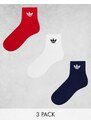 adidas Originals - Confezione da 3 paia di calzini blu con trifoglio