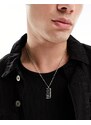 Icon Brand - Collana argentata con pendente a medaglietta con design esagonale-Argento
