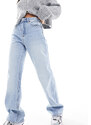 Stradivarius Petite - Dad jeans extra ampi azzurri stile anni '90-Blu