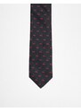 ASOS DESIGN - Cravatta standard nera con stampa di ciliegie-Nero