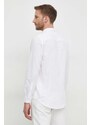 Sisley camicia in cotone uomo colore bianco
