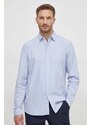Sisley camicia in cotone uomo colore blu
