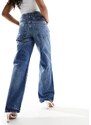 Mango - Jeans blu con doppia fascia in vita