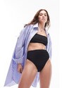 Topshop - Mix and Match - Top bikini a fascia stropicciato nero