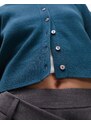 Topshop - Cardigan micro in maglia compatta color verde-azzurro