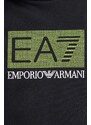 EA7 Emporio Armani felpa uomo colore nero con cappuccio con applicazione