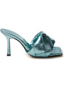 Sandalo Mule Lido Bottega Veneta in Azzurro Metal 38 Azzurro 2000000002620 3001621500033