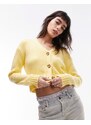 Topshop - Cardigan in maglia color limone con scollo a V-Giallo