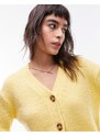 Topshop - Cardigan in maglia color limone con scollo a V-Giallo