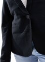 Vero Moda - Blazer foderato nero in jersey elasticizzato