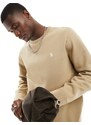 Polo Ralph Lauren - Felpa kaki cuoio in maglia doppia con logo-Marrone