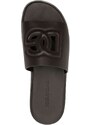 Dolce & Gabbana sandalo cioccolato logo goffrato