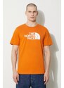 The North Face t-shirt in cotone M S/S Easy Tee uomo colore arancione NF0A87N5PCO1