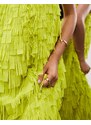 ASOS Edition - Vestito lungo verde lime testurizzato con scollo rotondo