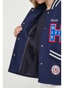 Tommy Hilfiger giubbotto bomber in lana colore blu navy