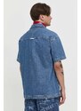 Tommy Jeans camicia di jeans uomo colore blu