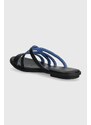Tommy Hilfiger infradito in pelle TH STRAP FLAT SANDAL donna colore nero FW0FW08067