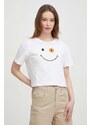 Save The Duck t-shirt in cotone donna colore bianco