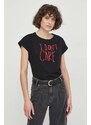 Sisley t-shirt in cotone donna colore nero